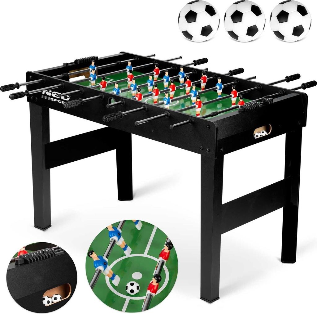 Fußball-Spieltisch Neosport 118x61x79 cm NS-805 Schwarz