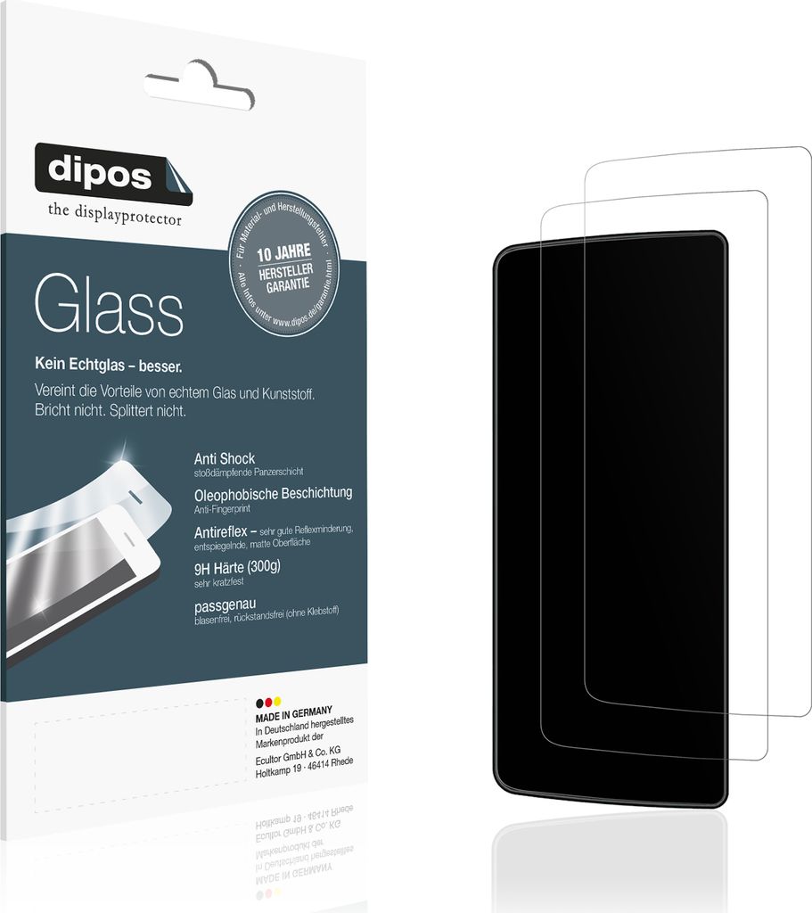 2x Schutzfolie für Taffio Tal6500 F-48 matt - Anti-Shock 9H Folie dipos Glass Kunststoffglas