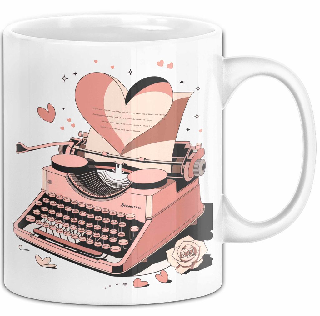 Liebesroman Autor Tasse Geschenkidee für Liebesgeschichte (Weiß)