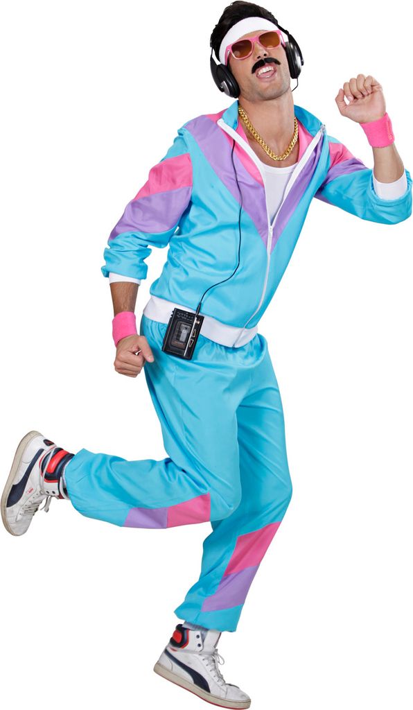 Proll 80 er Jahre Trainingsanzug - Jogginganzug - Blau - Produktbild 5