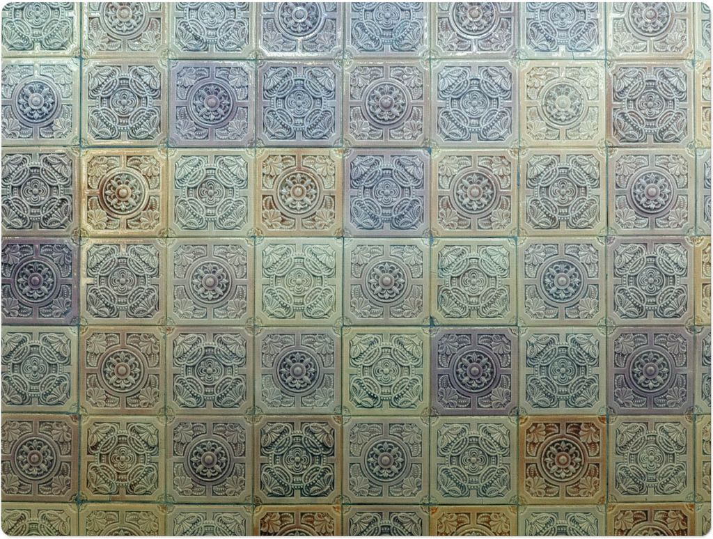 Retro-Vintage-Fliesen – Bodenschutzmatte – Rutschfest – Schutzmatte für Büro – Vinylmatte – Stuhlunterlage – 120 x 90 cm