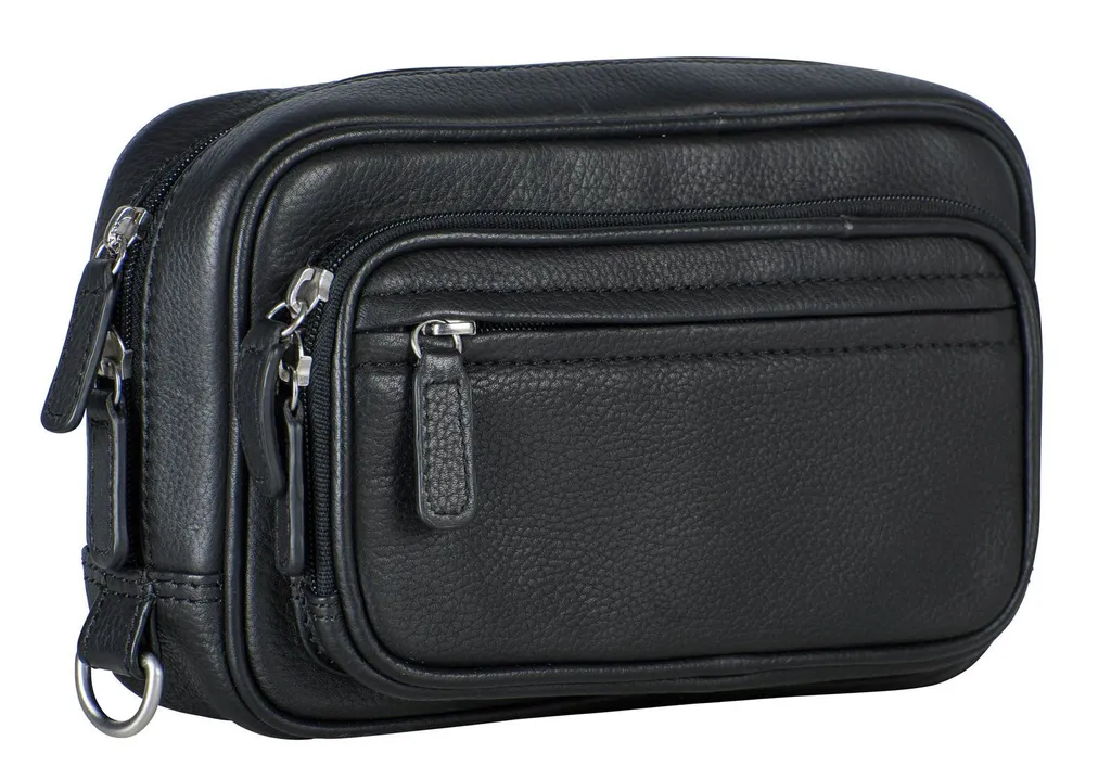 Trousse de Toilette Berlin Cuir Noir : Organiseur de Voyage Durable
