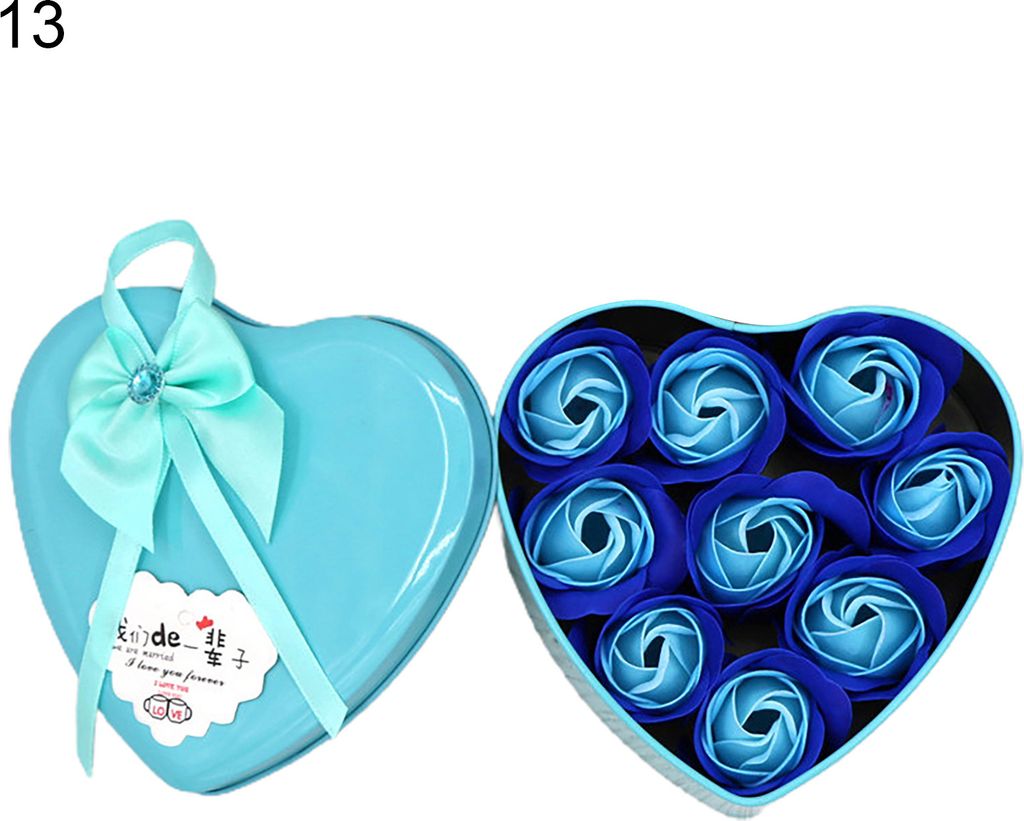 Seife Blume Geschenkbox Guter Geruch romantischer auffälliger Herzform Seife Rosenstrauß für das tägliche Leben-13