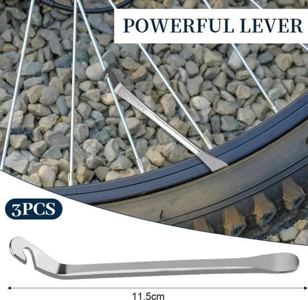 Lot 3 démonte-pneus vélos en acier carbone : format compact et durable - 3