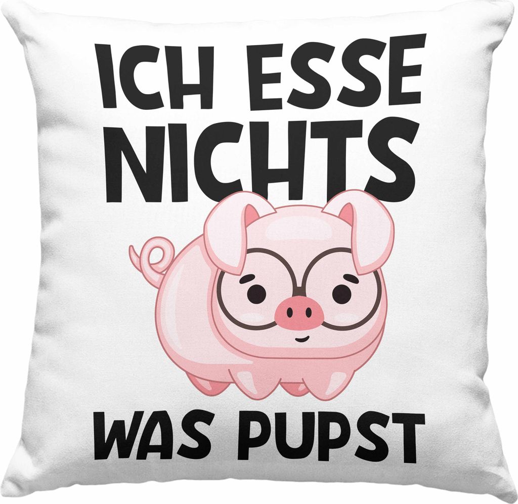 Trendation - Veganer Geschenk Lustige Deko-Kissen mit Füllung 40x40 Vegetarier Geschenkidee Deko-Kissen mit Füllung 40x40 Lustig für Geschenkset...