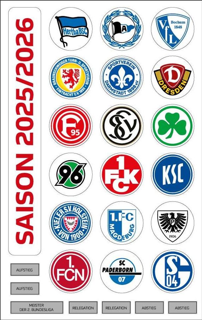 2. Bundesliga Magnet-Set