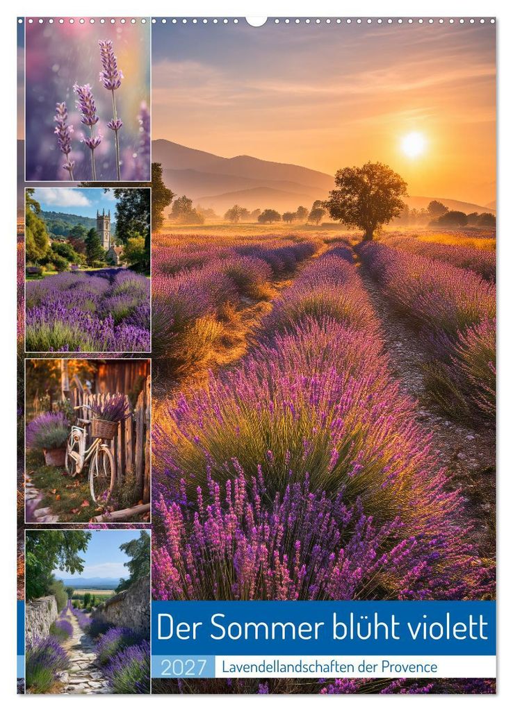 Der Sommer blüht violett (Wandkalender 2027 DIN A2 hoch), CALVENDO Monatskalender