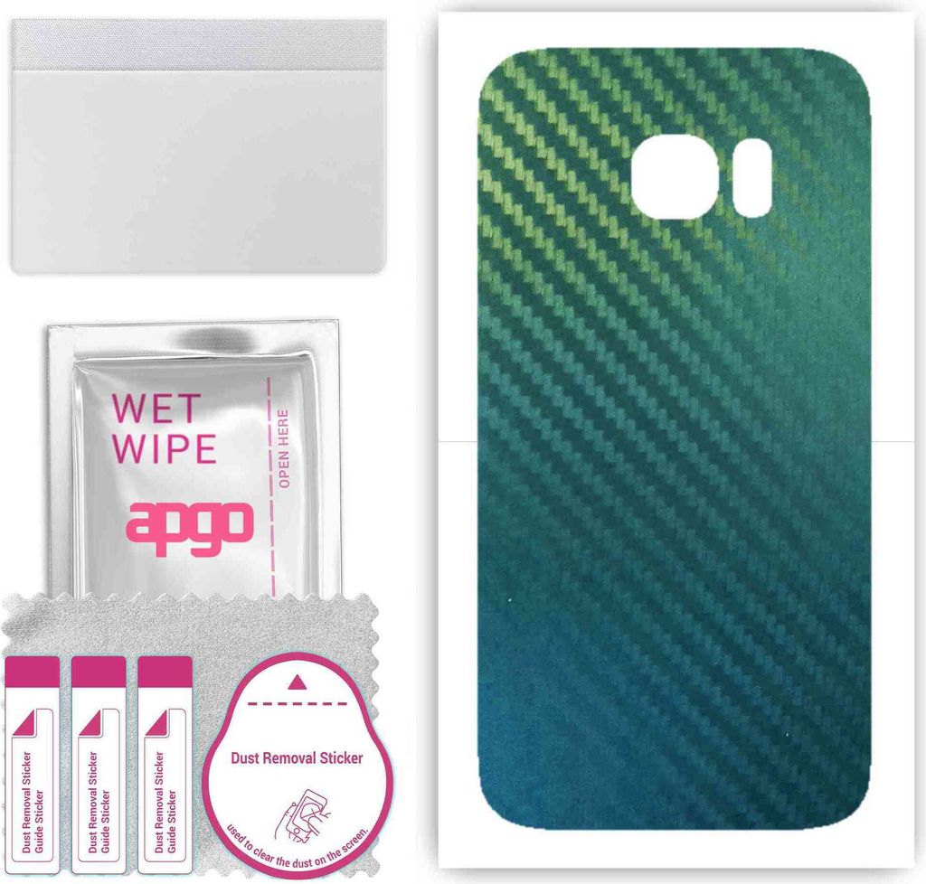 apgo Rückseite Schutzfolie, Skin, kompatibel mit Samsung Galaxy S7, Hinten Displayschutzfolie aus Vinylfolie, kratzfest, einfache Montage - Kohlen...