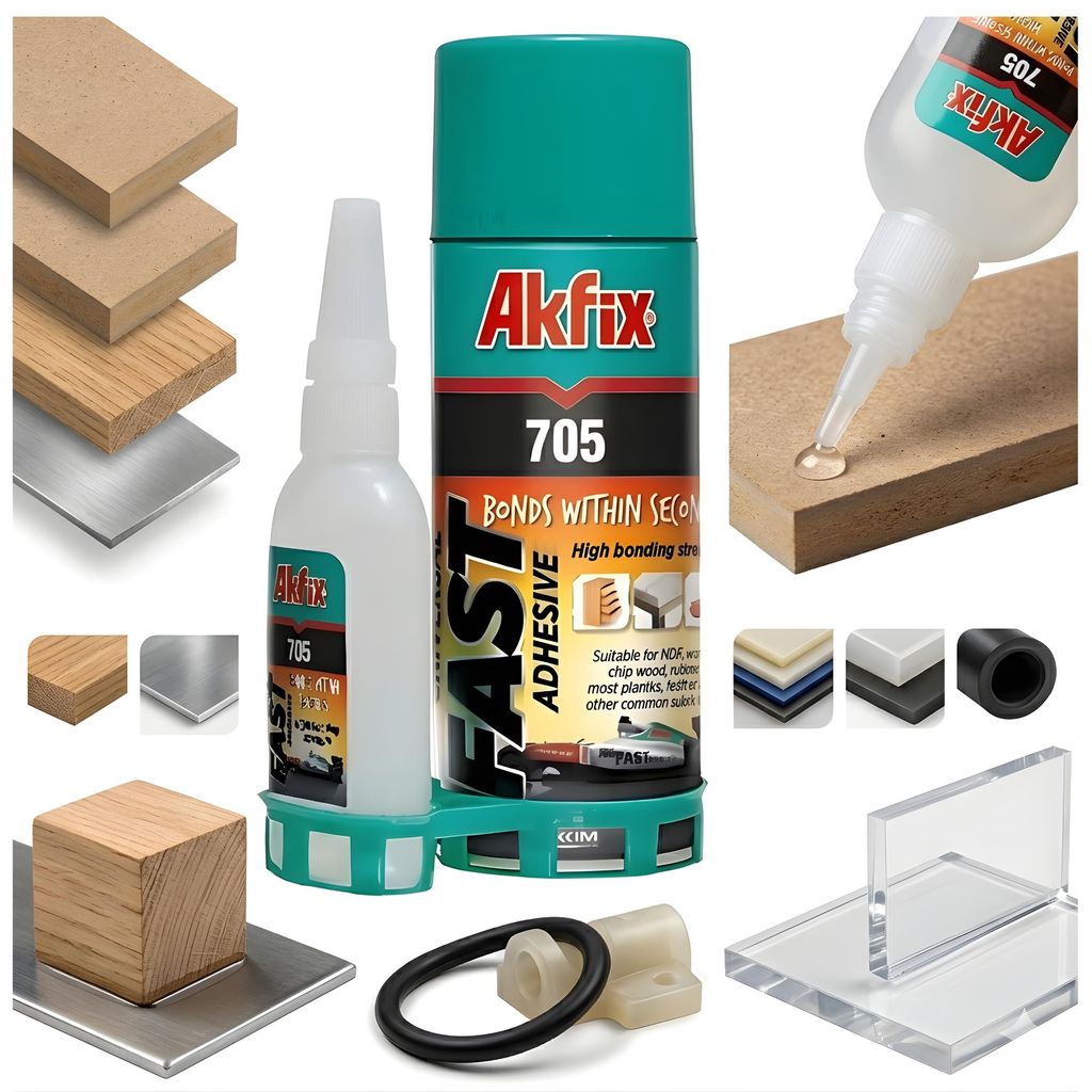 AKFIX 705 Sekundenkleber Set 125g Cyanacrylat-Klebstoff + Produktbild 