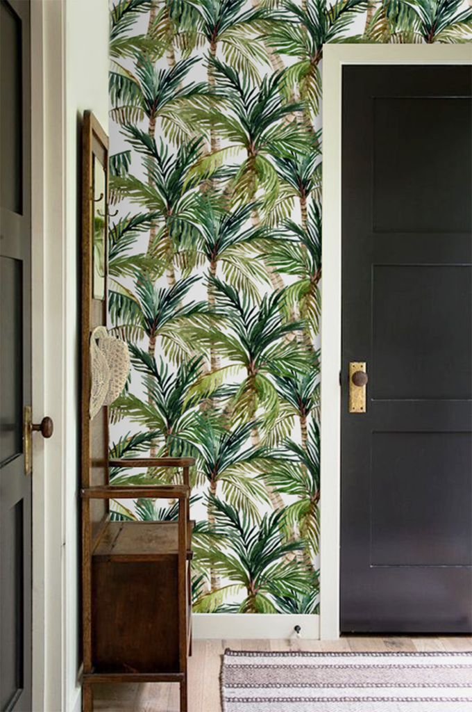 Coloray Fototapete 104x70 cm Vlies-Fototapete - Palme-Dschungelbäume Blumen
