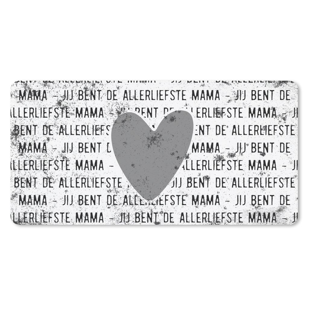 MuchoWow Mauspad Mousepad Sprüche - Zitate Du bist die liebste Mama - Geschenk zum Muttertag - Vintage - schwarz-weiß 60x30 cm - Mousepads - Ma...
