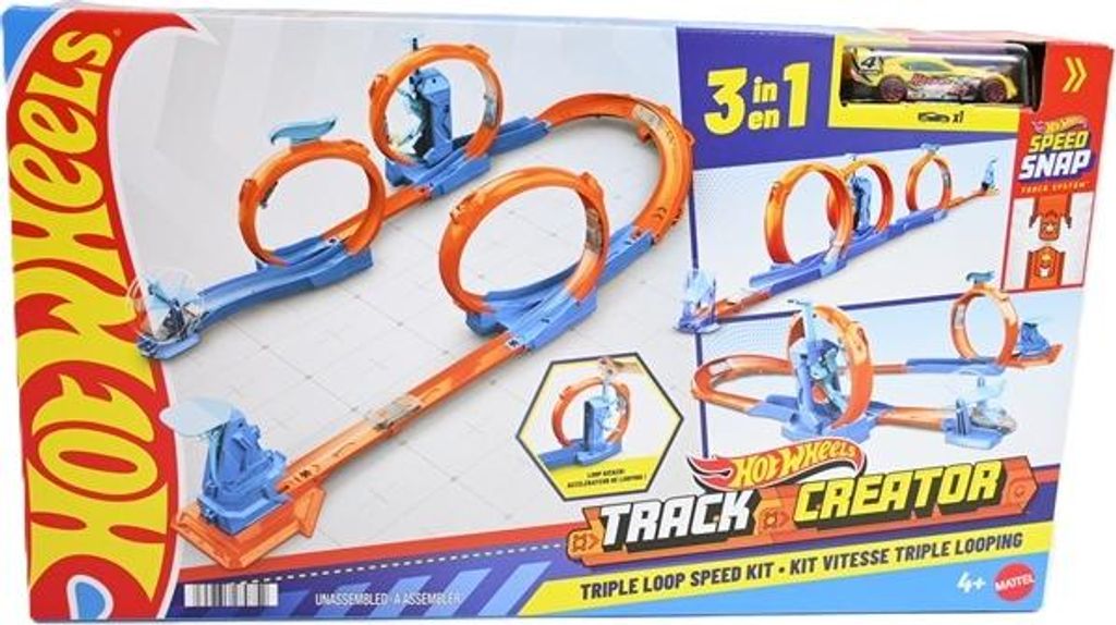 MATTEL Hot Wheels - Super Pista Triplo Anello JDW39 Immagine del prodotto 