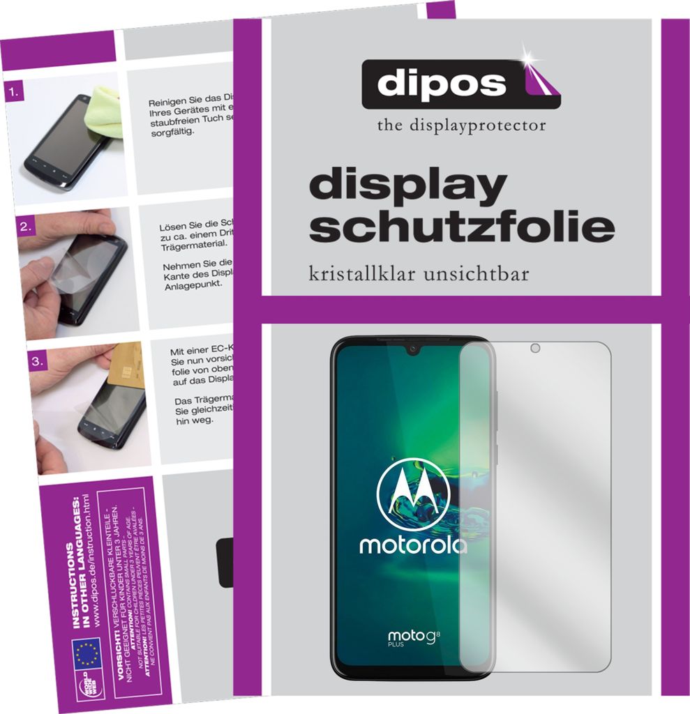 6x Schutzfolie für Motorola Moto G8 Plus klar Displayschutzfolie Folie Display Schutz dipos