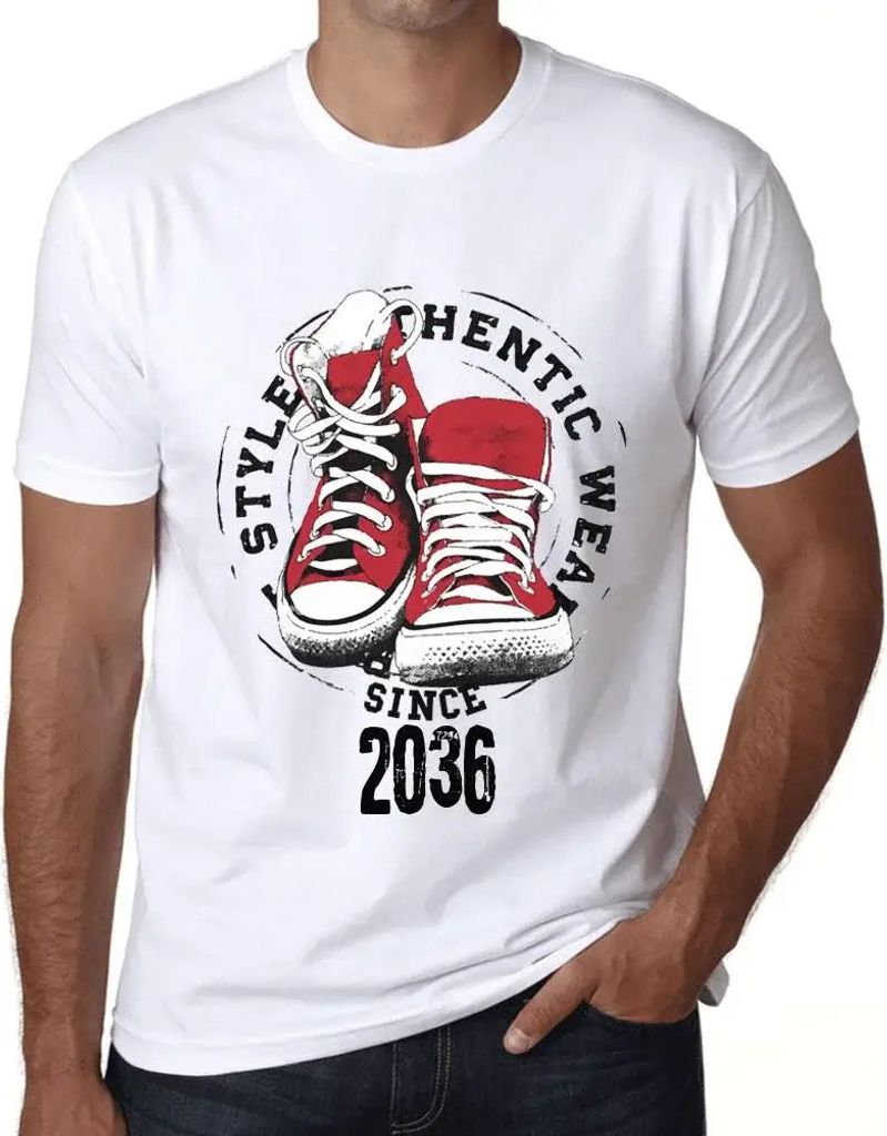 Herren Grafik T-Shirt Authentischer Stil seit 2036 – Authentic Style Since 2036 – Öko-Verantwortlich Vintage Jahrgang Kurzarm Lustige Druck Ge...