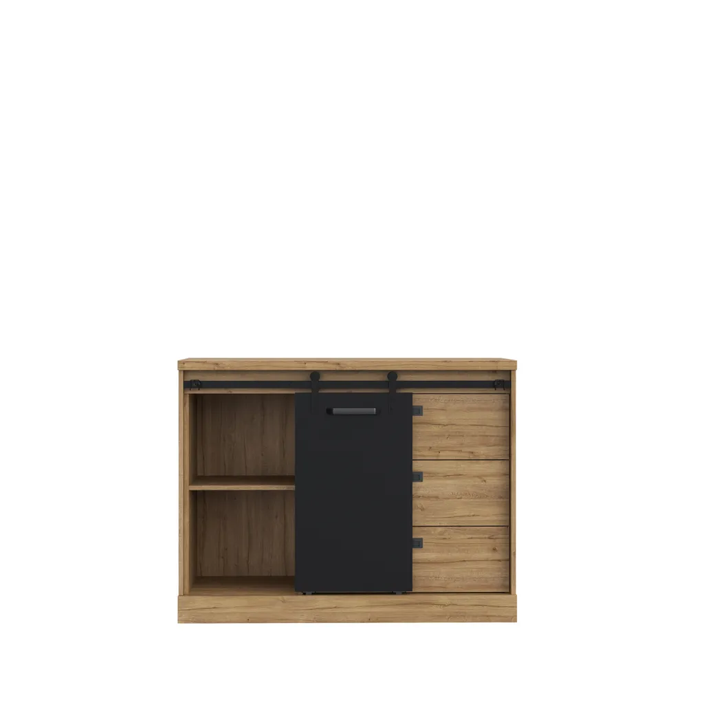 Commode Kaszimiro marron et noir - Buffet 113,5x88,2x52cm de qualité - 6