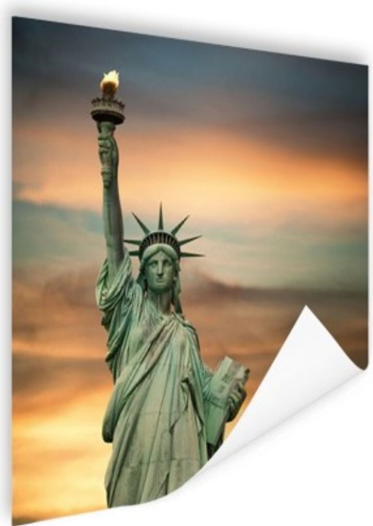 MuchoWow Poster New York - Freiheitsstatue - Sonnenuntergang 75x75 cm - Wand Dekoration