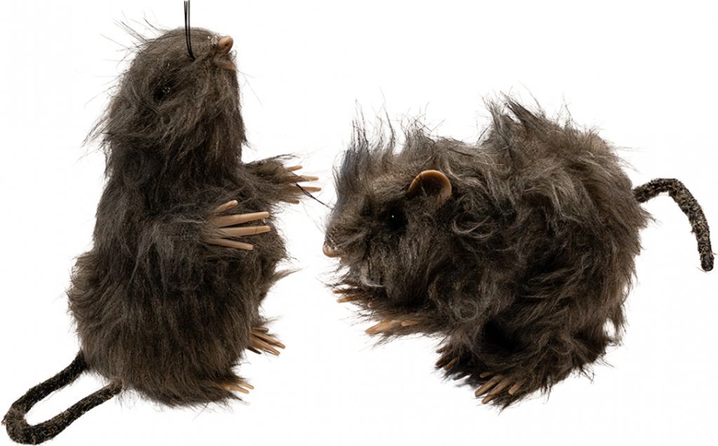 Mini Ratte mit Kunstfell als tierische Halloween Deko Produktbild 