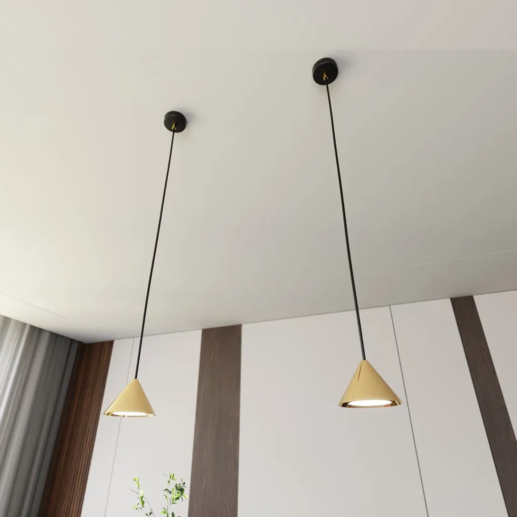 Lampe suspendue GX53 noire or pour éclairer un plan de travail sombre
