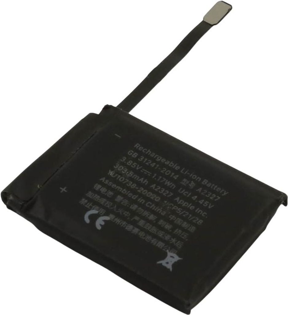 Avizar, Ersatzakku Apple Watch 6 44 mm 3,85 V 303 mAh Li-Polymer, Schwarz