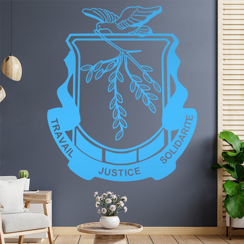Guinea Wappen Wandtattoo Wandaufkleber Wall Sticker - Dekoration, Küche, Wohnzimmer, Schlafzimmer, Badezimmer