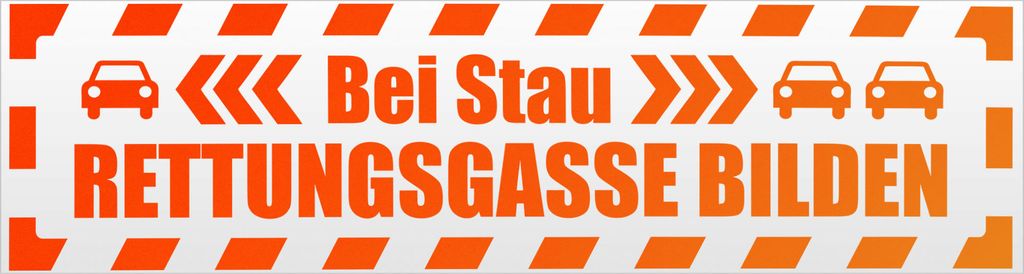 Kiwistar Rettungsgasse Stau gestreift Magnetschild Schild magnetisch - 20cm Neonorange - Magnetfolie für Auto PKW Kfz