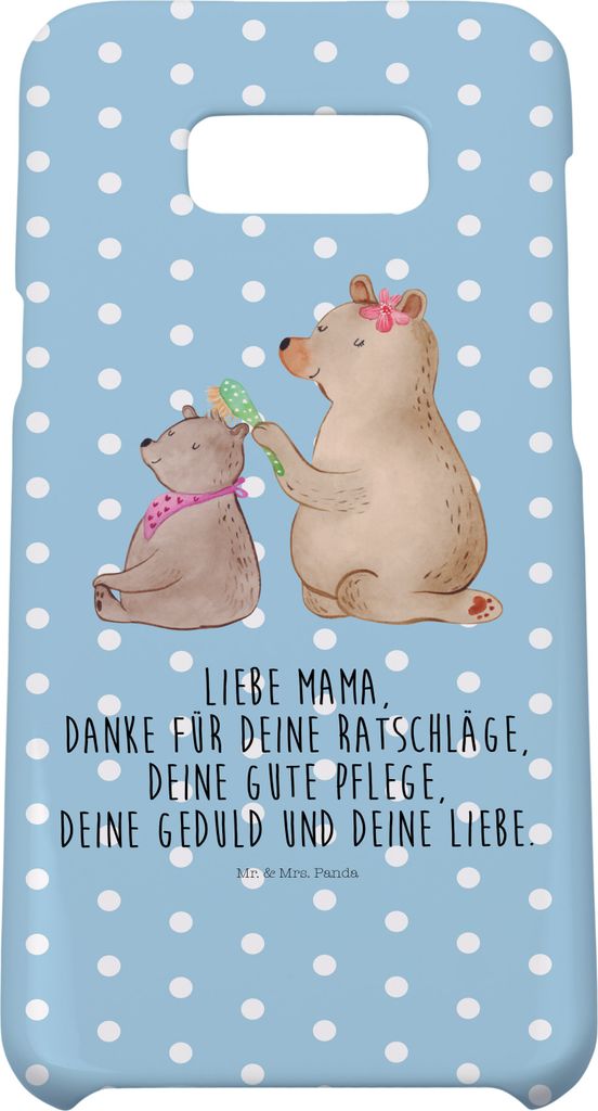 Mr. & Mrs. Panda Samsung Galaxy S8 plus Handyhülle Bär Kind - Blau Pastell - Geschenk, Opa, Muttertag, Handy Case, Mutter, Bären, Hülle, Cover,...