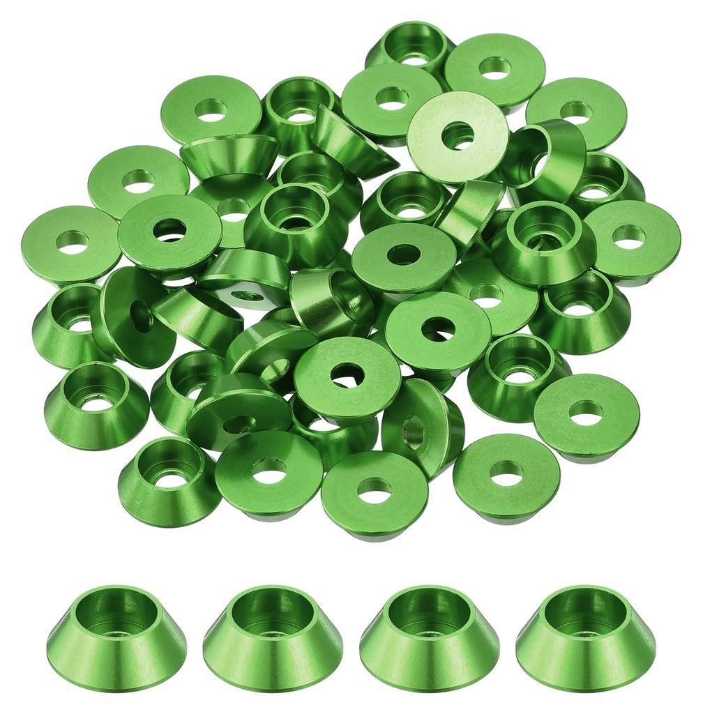 Konische Dichtungsringe aus eloxiertem Aluminium, konische Kopfdichtungsringe für RC/FPV/PC/Drohnen/Mechanik-Zubehör und Modellbauteile, Packung ...