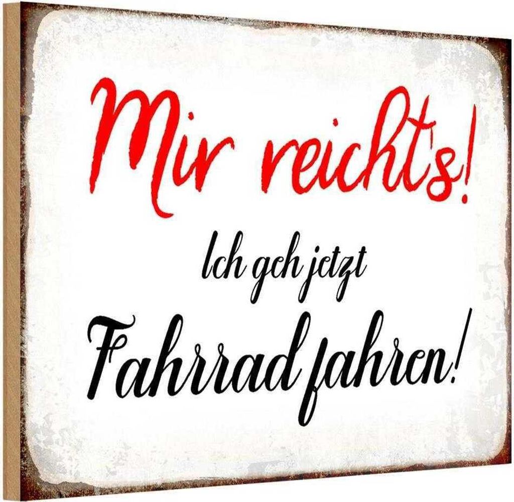 vianmo Holzschild 20x30 cm mir reicht`s ich geh Fahrrad Produktbild 