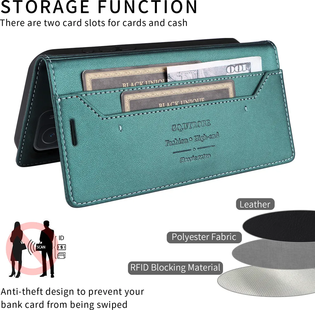 Custodia Flip Xiaomi 11T Pro Verde - Cover Magnetica Slim con Supporto - 6