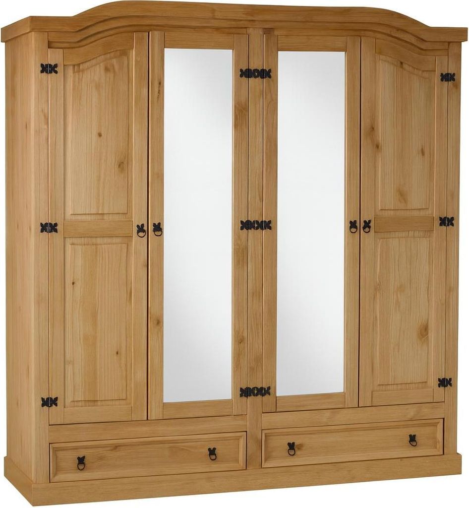 New Mexico Kleiderschrank 4-türig mit 2 Spiegeltüren, 2 Produktbild 