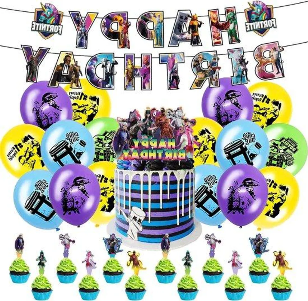Kit décoration anniversaire : lot de 32 ballons multicolores fête