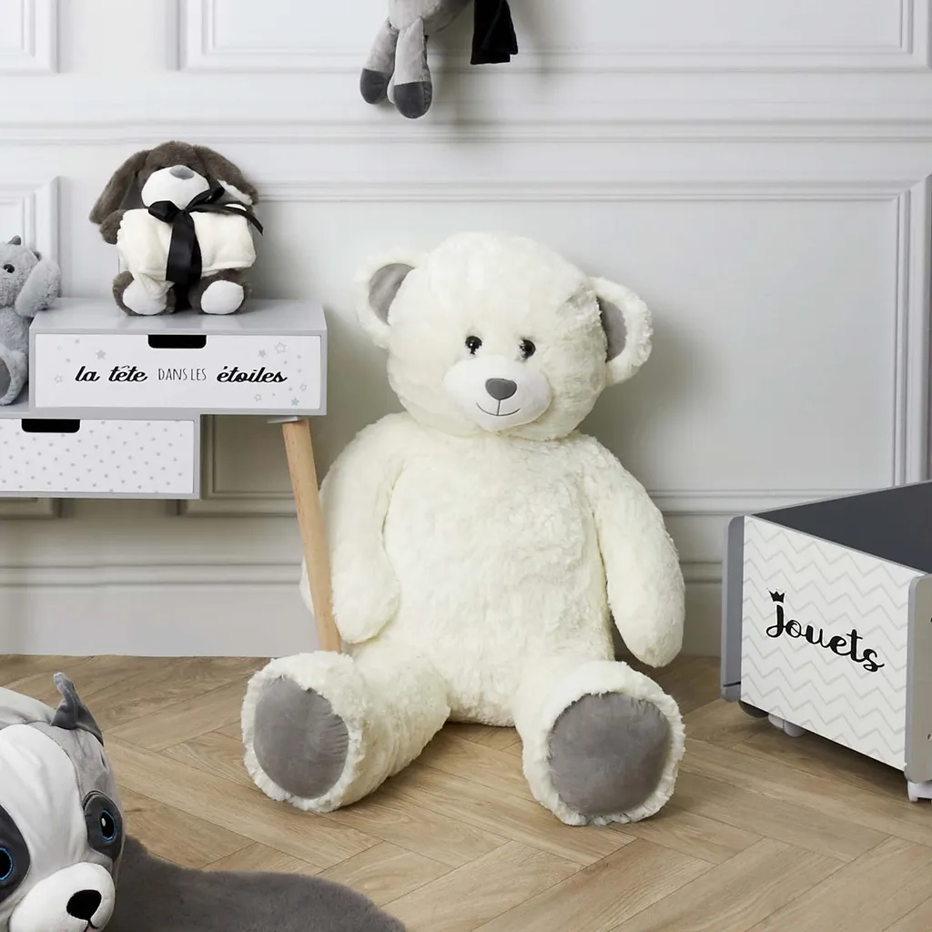 Peluche Ours 90cm Géant - Grand Nounours Marron Moelleux pour Enfant