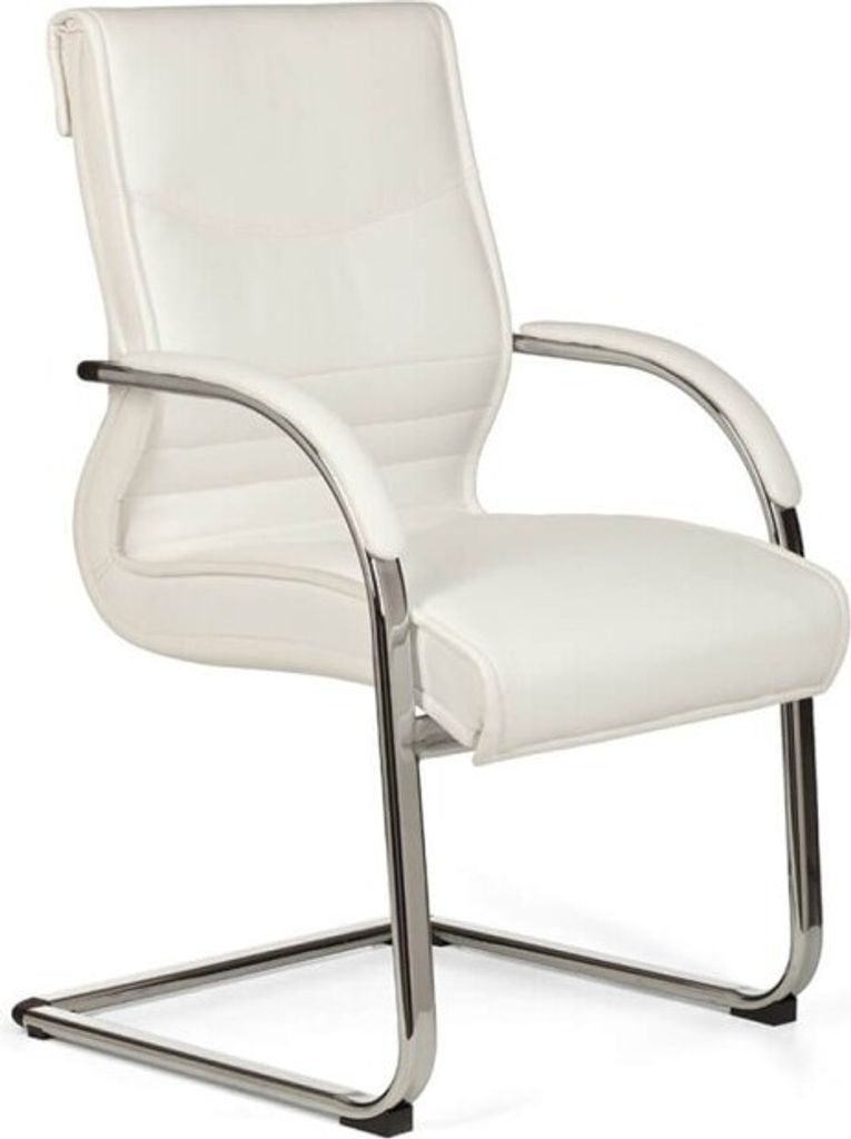 tinkaro Freischwinger ERBLINA Kunstleder Besucherstuhl Weiß