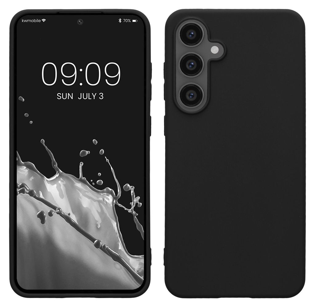 kwmobile Handyhülle für Samsung Galaxy S24 FE Hülle - TPU Case - Kabelloses Laden - Schutzhülle Cover in Schwarz