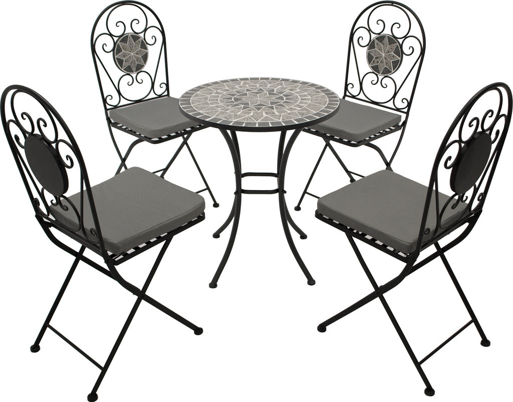 DEGAMO Gartenset Sitzgruppe Bistroset SIENA 5-teilig (4x Produktbild 