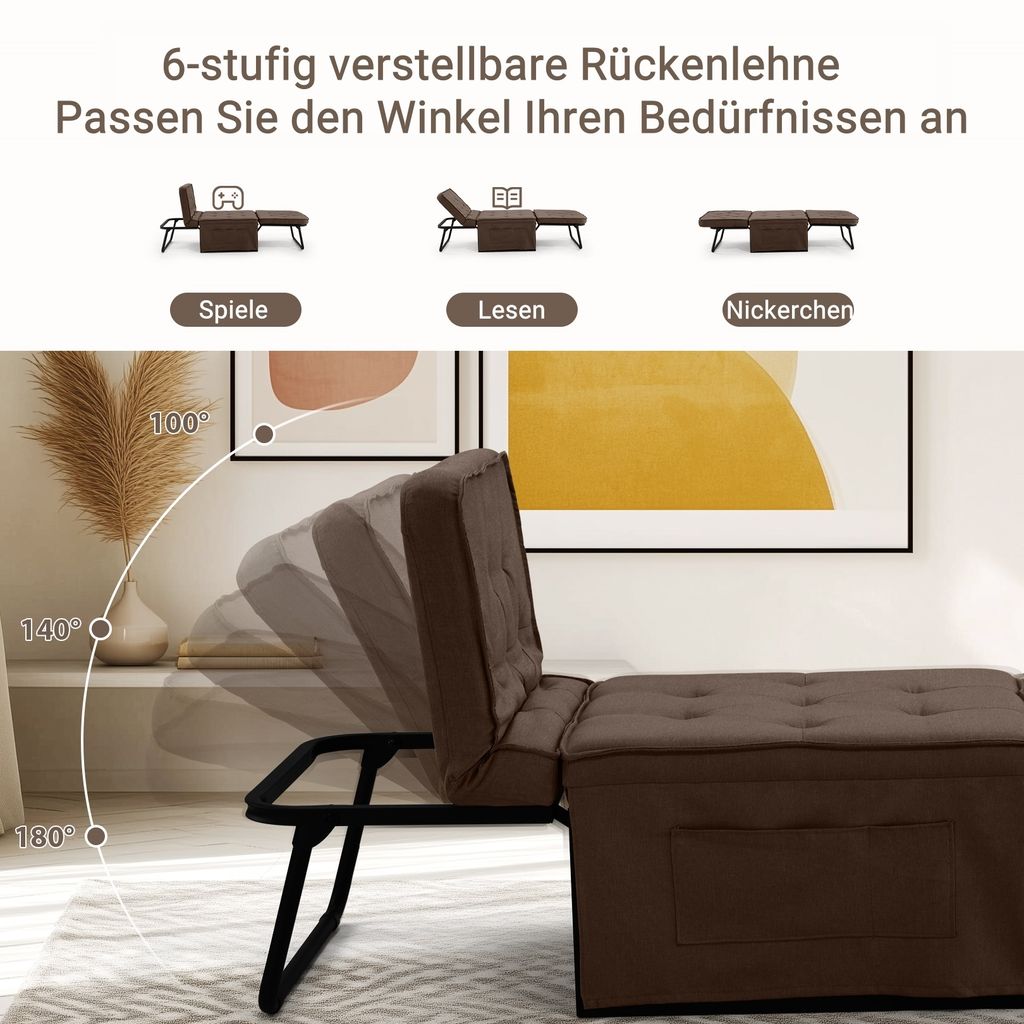 rozkładana sofa 4 w 1, wielofunkcyjny składany stołek, Zdjęcie produktu 5
