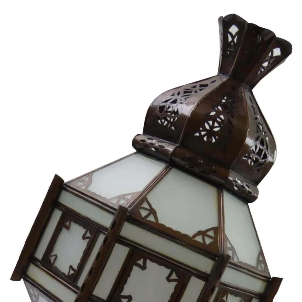 Grande Lanterne Marocaine Blanche 60 cm - Design Temple Ajouré Chic - 2