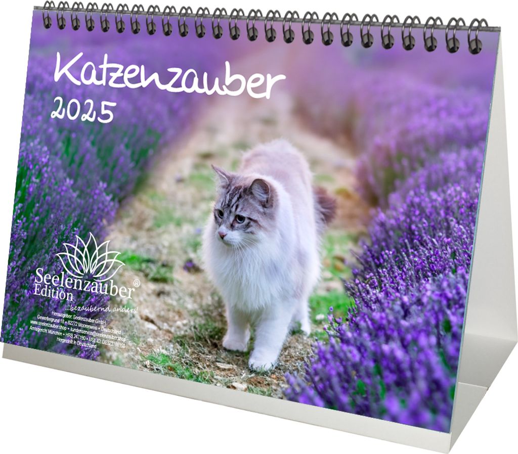 Katzenzauber DIN A5 Tischkalender für 2025 Katzen und Katzenbabys - Seelenzauber