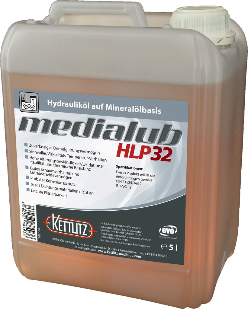 KETTLITZ-Medialub HLP 32 Hydrauliköl auf Mineralölbasis - 5 Produktbild 
