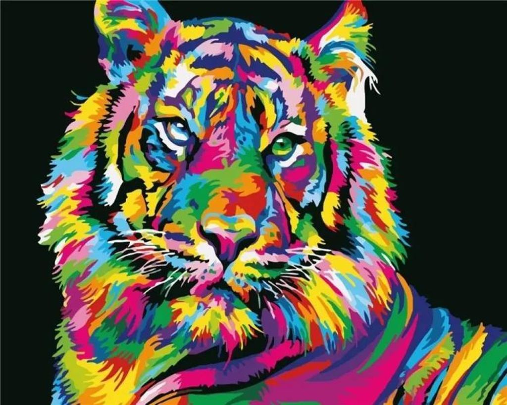 Malen nach Zahlen – Bunter Tiger 40 x 50 cm – ArtiFly