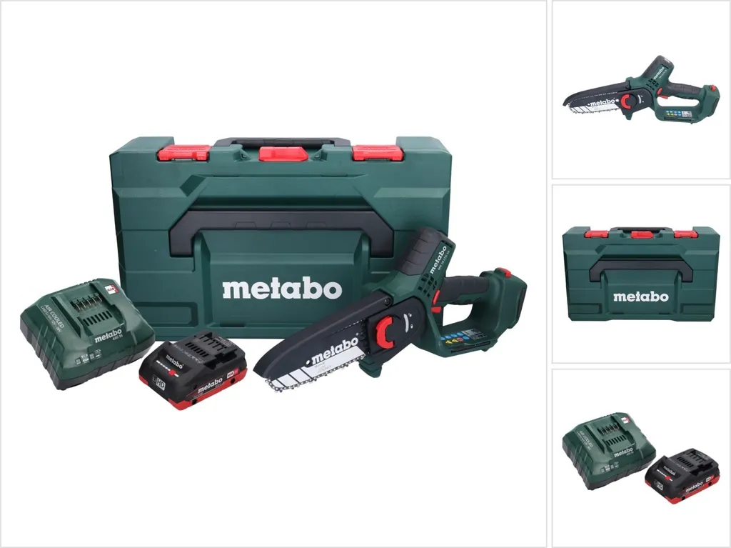 Mini tronçonneuse d'élagage sans fil 18V Metabo MS 18 LTX de 15 cm