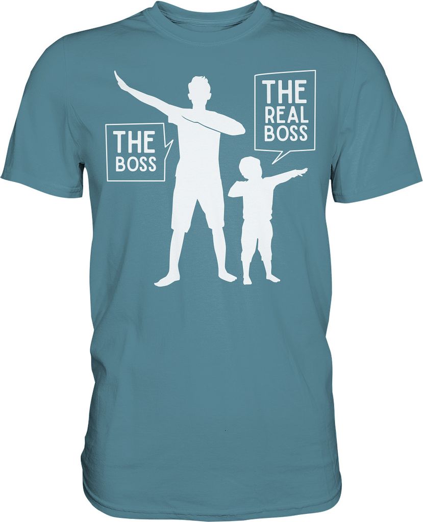 Vater Sohn Dabbing Papa und Kind T-Shirt – Stone Blue / M Produktbild 