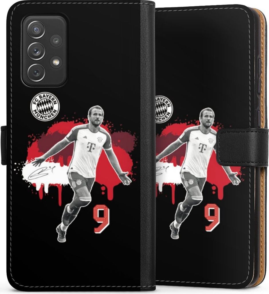 DeinDesign Klapphülle für Samsung Galaxy A72 Handytasche Lederhülle Tasche FC Bayern München Offizielles Lizenzprodukt Harry Kane