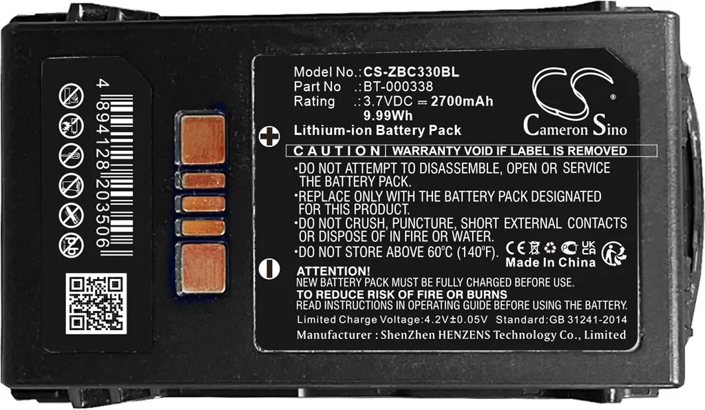 Batterie pour Inventaire Logistique Zebra MC3300 MC330K TECHTEK