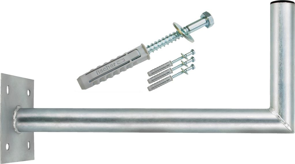 PremiumX 50-55cm Wandhalterung Stahl verzinkt SAT Antenne Fischer Schraubensatz