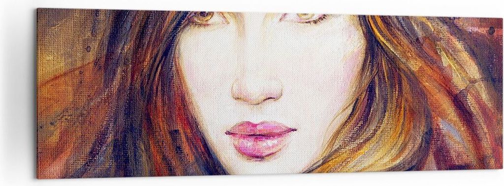 Bild auf Leinwand - Leinwandbild - Frau Gesicht Lippen - 160x50cm - Wand Bild - Wanddeko - Leinwanddruck - Bilder - Kunstdruck - Wanddekoration - L...