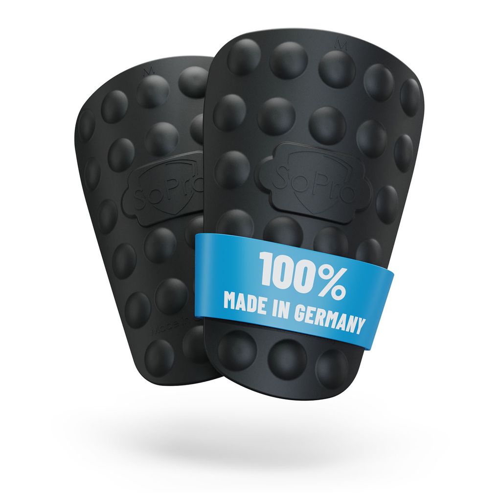 SoPro Schienbeinschoner für Kinder & Erwachsene - 158 x 110 x 5 mm - leicht, klein, rutschfest & geruchsneutral- Germany