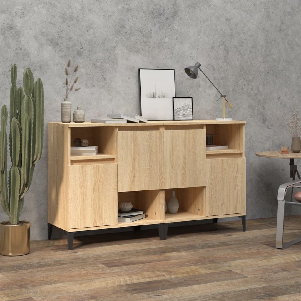The Living Store Sideboards 2 Stk. Sonoma-Eiche 60x35x70 cm Holzwerkstoff