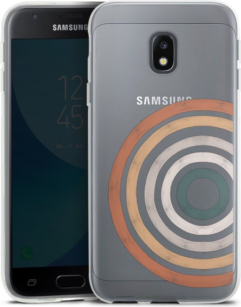 DeinDesign Handyhülle für Samsung Galaxy J3 Duos (2017) Silikon Hülle Case Smartphone Schutzhülle Kreise Regenbogen Wasserfarbe