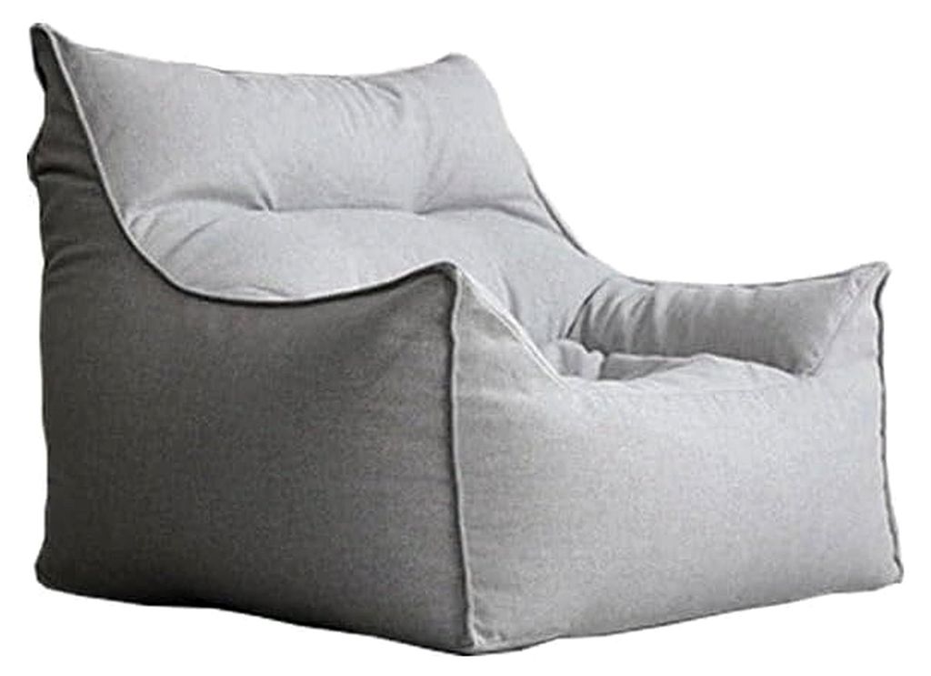 Sitzsackbezug aus Baumwollleinen, leerer Bezug, abnehmbarer, tragbarer, waschbarer Schonbezug für Liege, Schlafzimmer, Wohnheim, Balkon (Grau)
